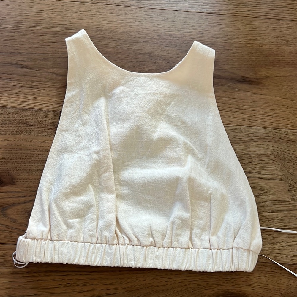 Cream Open Back Top